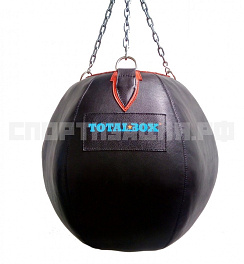 Груша боксерская TOTALBOX шар черная с красным